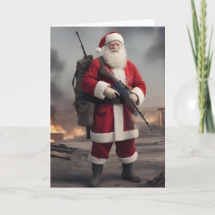 Cartes Pour Fêtes Annuelles Deuxième amendement Père Noël Funny Christmas