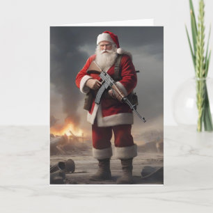 Cartes Pour Fêtes Annuelles Deuxième amendement Père Noël Funny Christmas