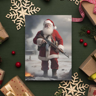 Cartes Pour Fêtes Annuelles Deuxième amendement Père Noël Funny Christmas
