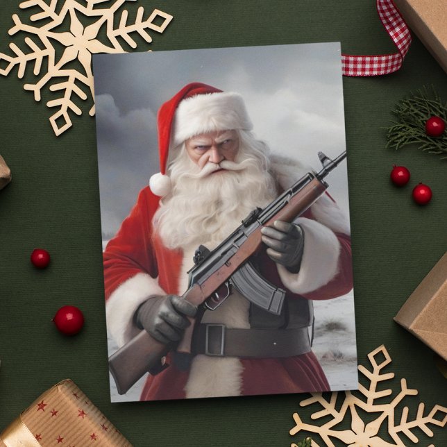 Cartes Pour Fêtes Annuelles Deuxième amendement Père Noël Funny Christmas (Créateur téléchargé)