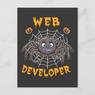Cartes Pour Fêtes Annuelles Développeur Web Funny Éffrayant Halloween Spider