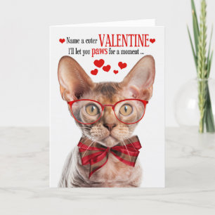 Cartes Pour Fêtes Annuelles Devon Rex Cat Feline Humour Saint-Valentin