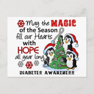 Cartes Pour Fêtes Annuelles Diabète des pingouins de Noël