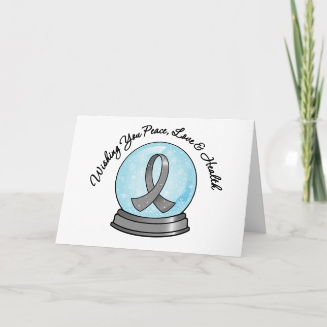 Cartes Pour Fêtes Annuelles Diabetes Ruban Joyeux Noël Snowglobe (Devant)
