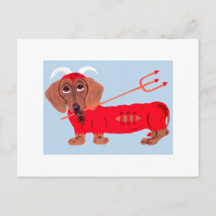Cartes Pour Fêtes Annuelles Diable Dachshund