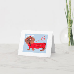 Cartes Pour Fêtes Annuelles Diable de Dachshund