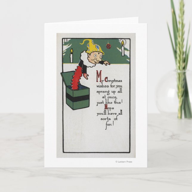 Cartes Pour Fêtes Annuelles Diable envoyant des souhaits de Noël (Devant)