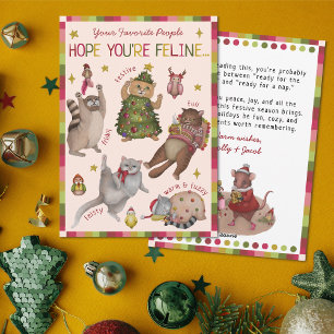 Cartes Pour Fêtes Annuelles Diagramme de sentiments pour amateur de chats colo