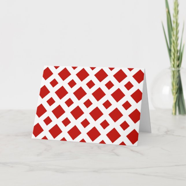 Cartes Pour Fêtes Annuelles Diamants rouges sur blanc (Devant)