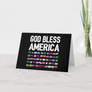 Cartes Pour Fêtes Annuelles Dieu Bénisse l'Amérique Fierté Latino Tous les Pay