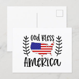 Cartes Pour Fêtes Annuelles Dieu bénisse l'Amérique patriotique 