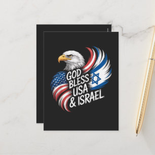 Cartes Pour Fêtes Annuelles Dieu bénisse les États-Unis d'Israël