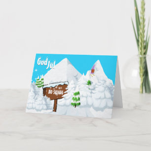 Cartes Pour Fêtes Annuelles Dieu jul drôle tomte nisse pas de ski vacances d'h