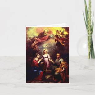 Cartes Pour Fêtes Annuelles Dieu, L'Esprit Saint, Marie, Bébé Jésus & Joseph