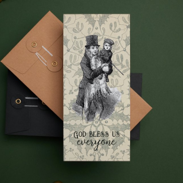 Cartes Pour Fêtes Annuelles Dieu nous bénisse tous Dickens Signet de Noël (Créateur téléchargé)