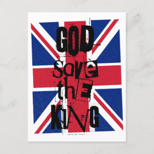 Cartes Pour Fêtes Annuelles Dieu sauve le roi Charles monarque royal britanniq