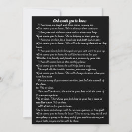 Cartes Pour Fêtes Annuelles Dieu veut que tu saches