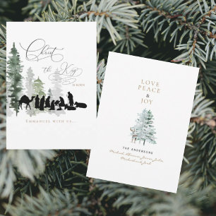 Cartes Pour Fêtes Annuelles Digital Christ le roi est né Navity Noël