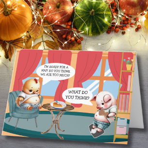 Cartes Pour Fêtes Annuelles Dilemme d'après festin Un drôle de Thanksgiving