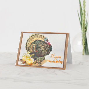 Cartes Pour Fêtes Annuelles Dinde à l'aquarelle et citrouilles de Thanksgiving