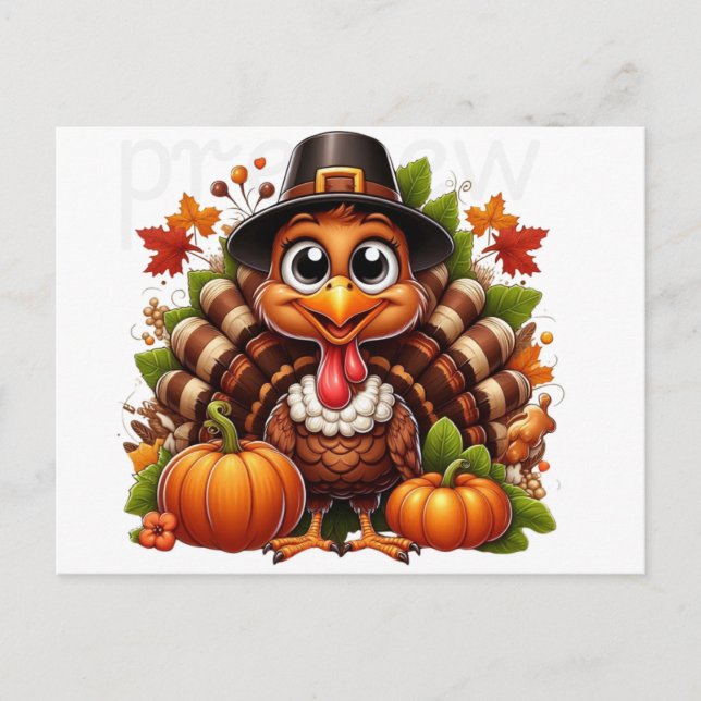 Cartes Pour Fêtes Annuelles dinde bon thanksgiving (Devant)