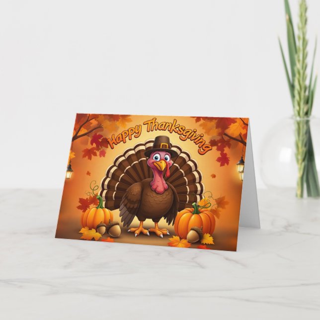 Cartes Pour Fêtes Annuelles dinde bon thanksgiving (Devant)
