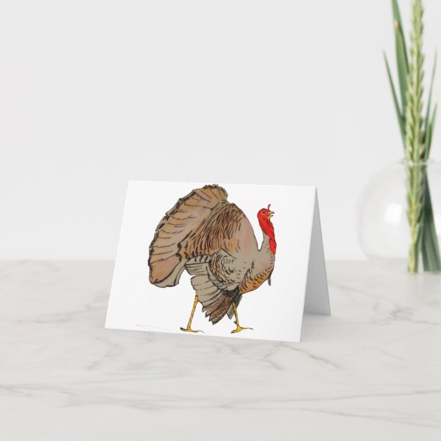 Cartes Pour Fêtes Annuelles Dinde d'action de la couleur complète (Devant)