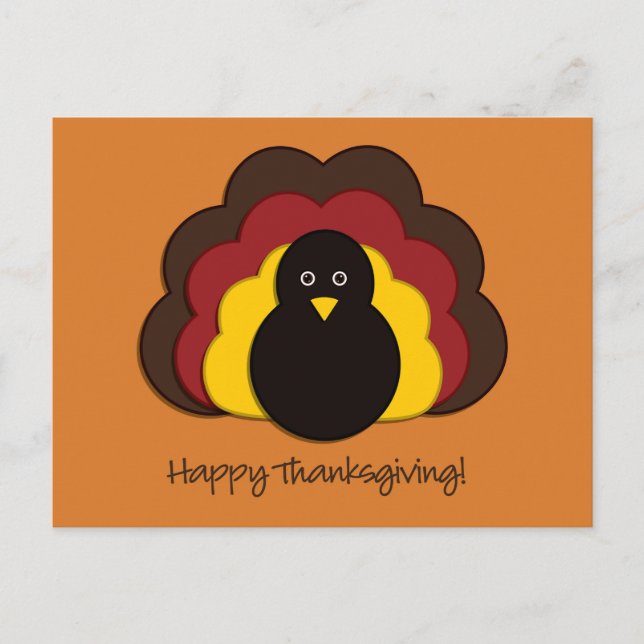 Cartes Pour Fêtes Annuelles Dinde de Thanksgiving (Devant)