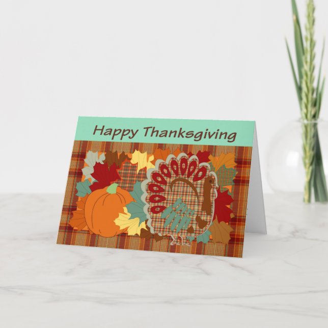 Cartes Pour Fêtes Annuelles Dinde de Thanksgiving (Devant)