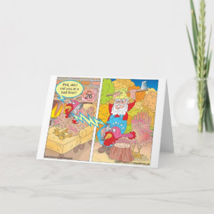 Cartes Pour Fêtes Annuelles Dinde de Thanksgiving en attente de Cartoon Cadeau