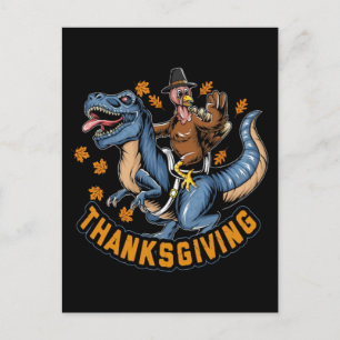Cartes Pour Fêtes Annuelles Dinde de vacances de Thanksgiving chevauchant un t