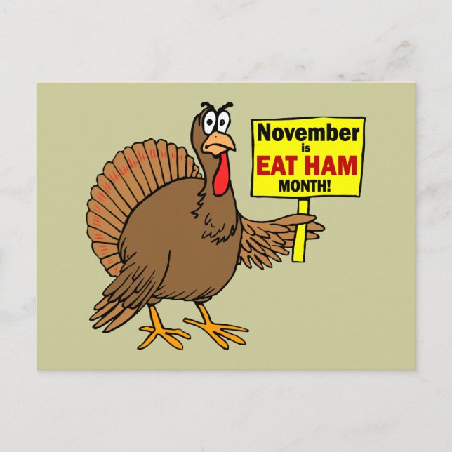 Cartes Pour Fêtes Annuelles Dinde drôle de thanksgiving (Devant)