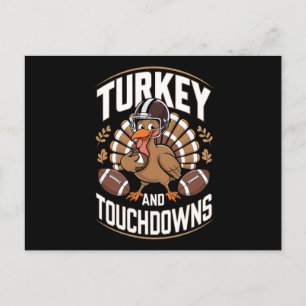 Cartes Pour Fêtes Annuelles Dinde et touchés de Thanksgiving Football