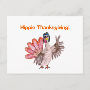 Cartes Pour Fêtes Annuelles Dinde hippie Thanksgiving