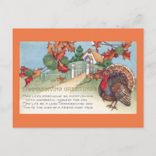 Cartes Pour Fêtes Annuelles dinde vintage 1927