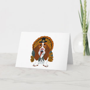 Cartes Pour Fêtes Annuelles Dindon de Thanksgiving Basset Hound