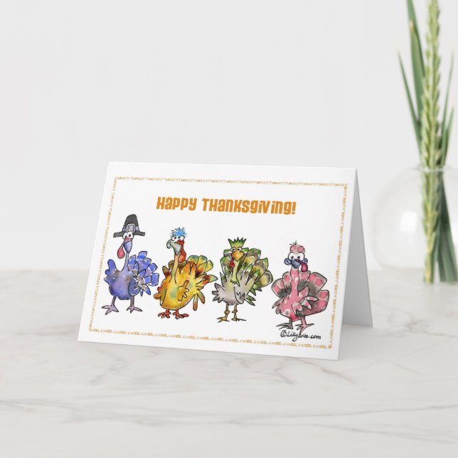 Cartes Pour Fêtes Annuelles Dindons bon thanksgiving (Devant)