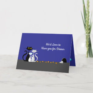 Cartes Pour Fêtes Annuelles Dîner chat et souris