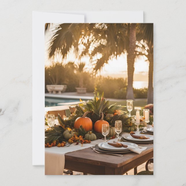 Cartes Pour Fêtes Annuelles Dîner d'action de grâce dans les tropiques (Devant)