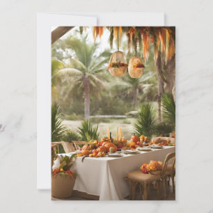 Cartes Pour Fêtes Annuelles Dîner d'action de grâce - Extérieur dans les tropi