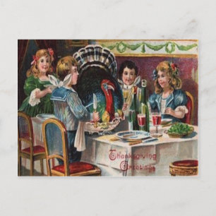 Cartes Pour Fêtes Annuelles Dîner d'action de grâces pour enfants