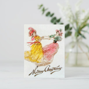 Cartes Pour Fêtes Annuelles Dîner de Noël avec des femmes dansant