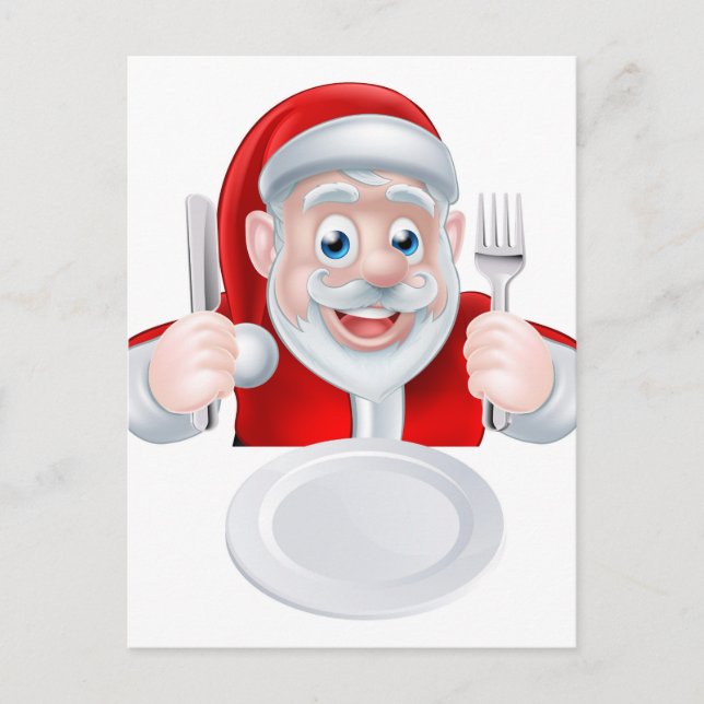Cartes Pour Fêtes Annuelles Dîner de Noël de Père Noël (Devant)