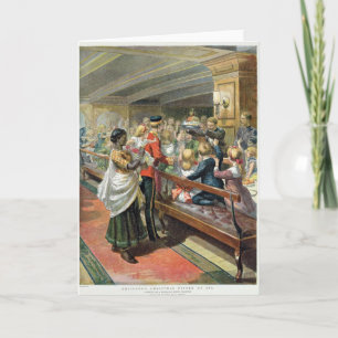 Cartes Pour Fêtes Annuelles Dîner de Noël pour enfants en mer