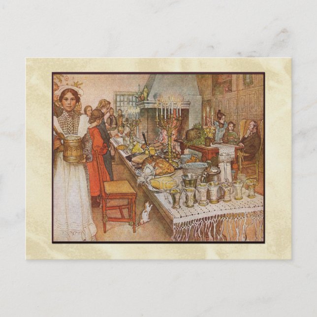 Cartes Pour Fêtes Annuelles Dîner de réveillon de Noël de Carl Larsson (Devant)