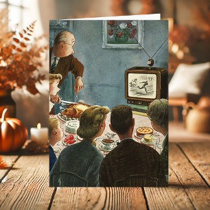 Cartes Pour Fêtes Annuelles Dîner de Thanksgiving de football rétro