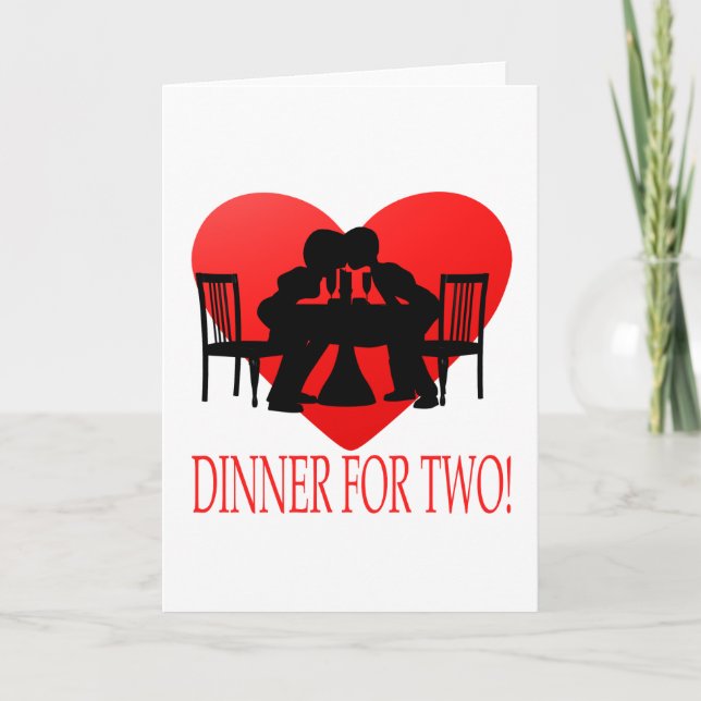 Cartes Pour Fêtes Annuelles Dîner Pour Deux (Devant)