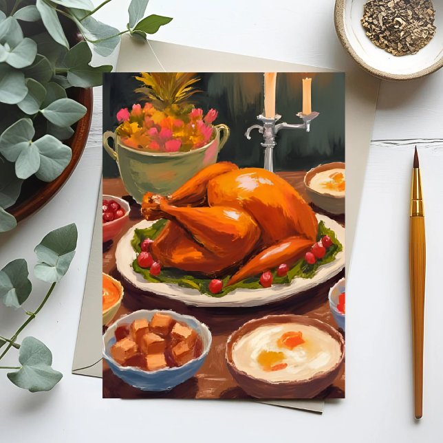 Cartes Pour Fêtes Annuelles Dîner Thanksgiving (Créateur téléchargé)