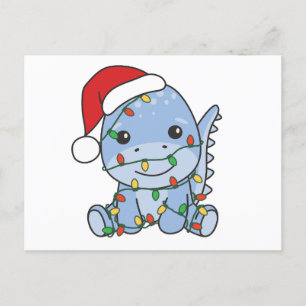 Cartes Pour Fêtes Annuelles Dino Noël Animaux d'hiver Dinos de vacances