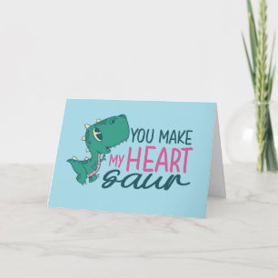 Cartes Pour Fêtes Annuelles Dino Vous Faites Mon Coeur Sauver Drôle Saint Vale